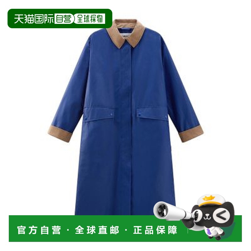 自营欧洲直邮WOOLRICH 打蜡棉尼龙混纺尖领风衣大衣时尚百搭 高级