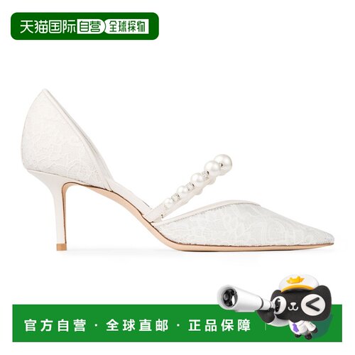 自营欧洲直邮JIMMY CHOO周仰杰 Aurelie 65女士象牙色/白色细高跟