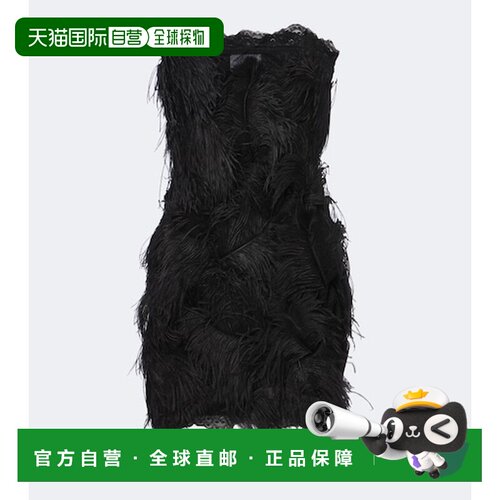 香港直邮The Attico 女士 羽毛边迷你连衣裙 black黑色 舒适时尚