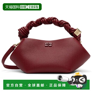 1h可退 香港直邮GANNI 甘尼 女士 红色迷你 Grained Bou 手提包 B