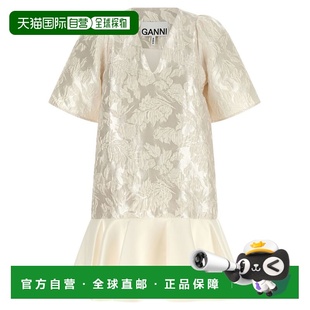 1h可退 香港直邮GANNI 甘尼 女士 'Satin Cloque' 迷你连衣裙 A10