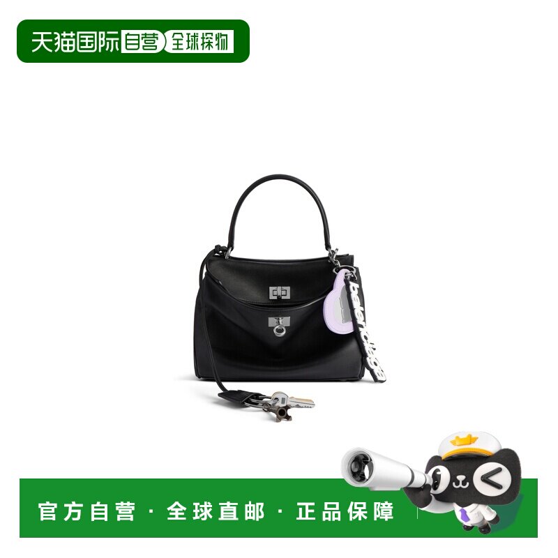 自营欧洲直邮Balenciaga巴黎世家 Rodeo女士黑色可拆钥匙扣手提包