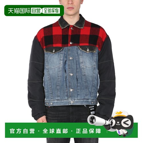 香港直邮DIESEL 男士夹克 A023540CBBJ01 AW2023 蓝色 LUMBERJACK