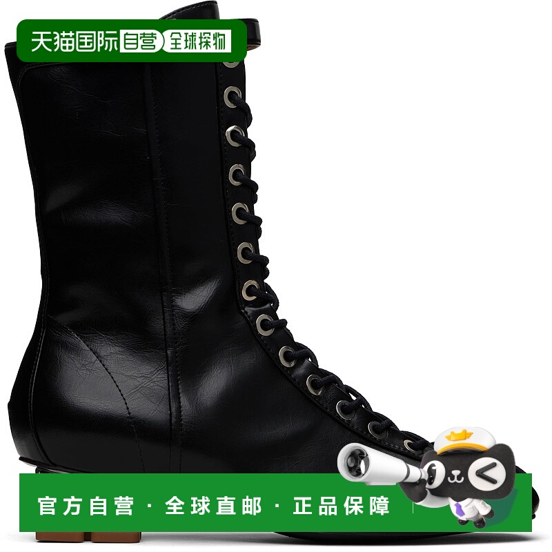 香港直邮GANNI 甘尼 女士 黑色系带踝靴 S2967 black黑色 舒适时