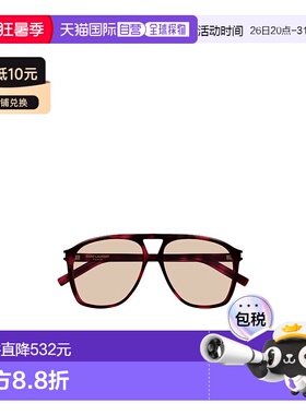 香港直邮Saint Laurent 徽标太阳镜 SL596DUNE