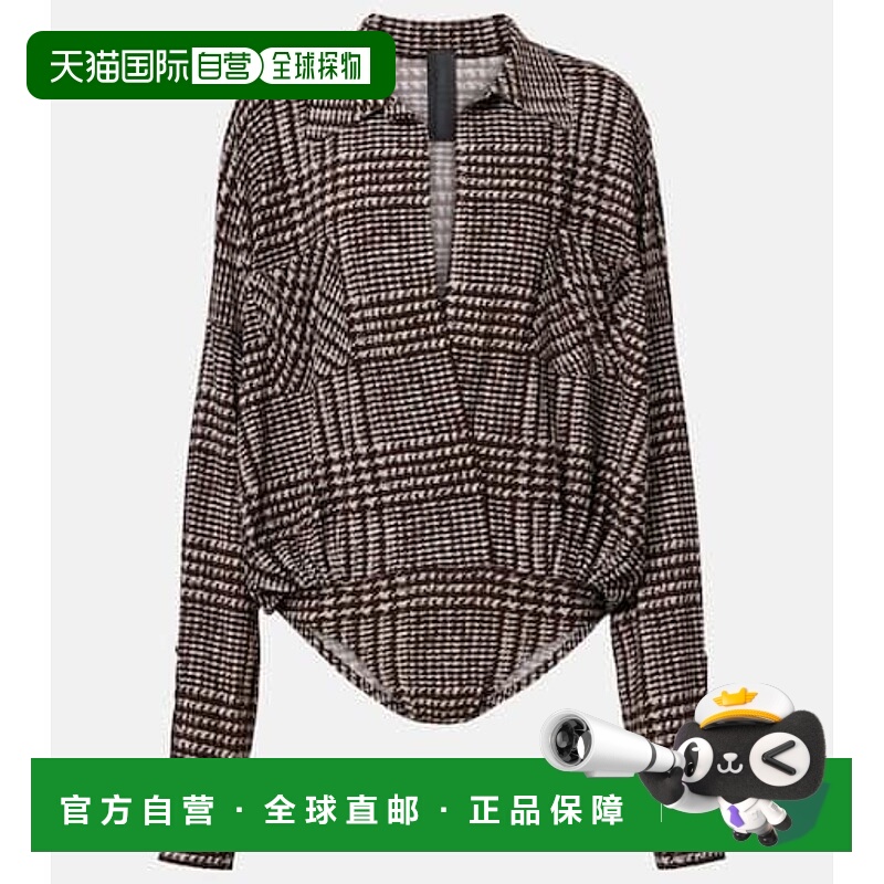 1h可退 香港直邮NORMA KAMALI 诺玛 卡玛丽 女士 威尔士王子格纹