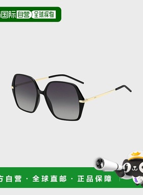自营欧洲直邮HUGO BOSS雨果BOSS BLACK 黑色醋酸纤维太阳镜 配金