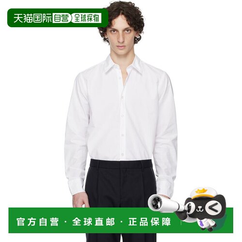 1h可退 香港直邮BOSS 波士 男士 白色 Regular-Fit Cotton Poplin