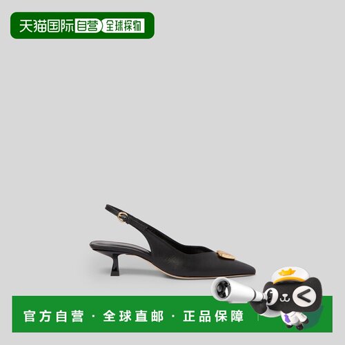 自营欧洲直邮Claudie Pierlot 女士黑色皮革金色心形装饰尖头鞋