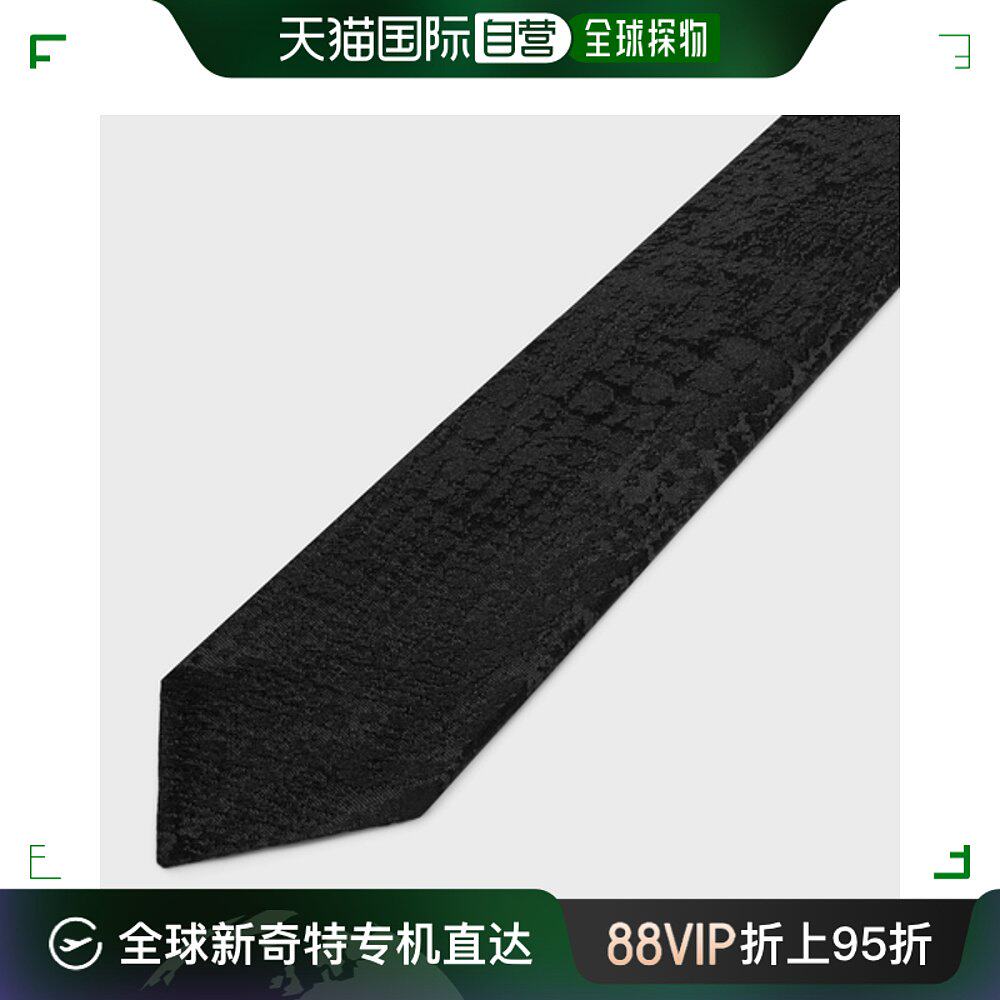 欧洲直邮思琳细丝提花领带 黑色
