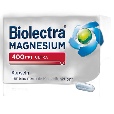 欧洲直邮德国Biolectra氧化镁高剂量400mg补镁胶囊20粒肌肉抽筋