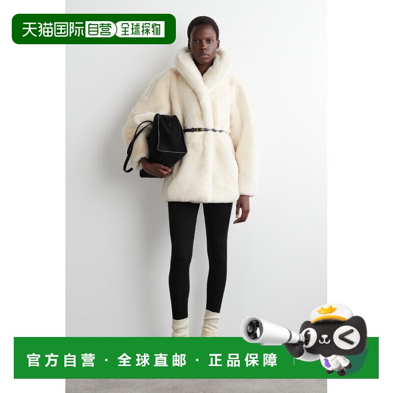 自营欧洲直邮COS 女士浅米色仿毛皮披肩领夹克