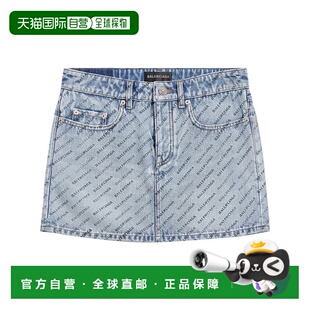 香港直邮Balenciaga 巴黎世家 女士 牛仔迷你半身裙 744972TQW66