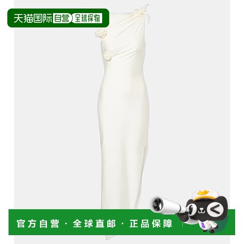香港直邮Coperni 女士 刺绣不对称长款连衣裙 white白色 舒适时尚