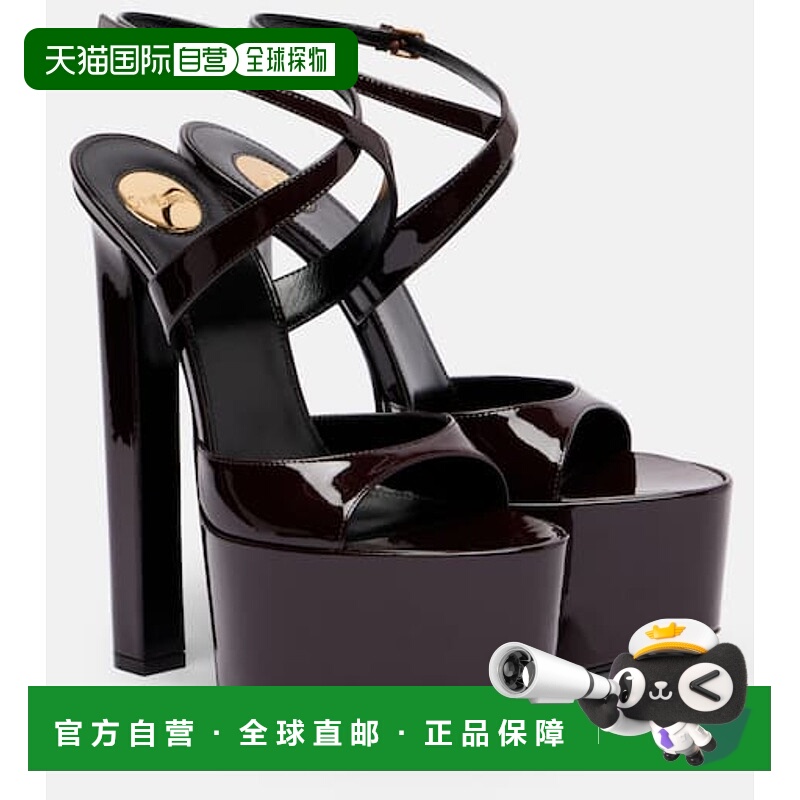 香港直邮Saint Laurent 圣罗兰 女士 Rossy 160 漆皮防水台凉鞋