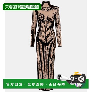 1h可退 香港直邮Balmain 巴尔曼 女士 针织长款连衣裙 beige米色