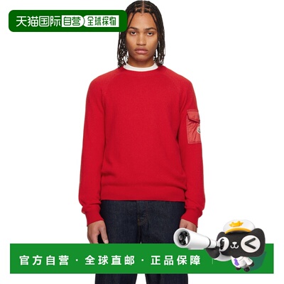 1h可退 香港直邮Moncler 盟可睐 男士 红色毛衣 K20919C00012M355