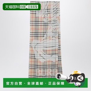 香港直邮Burberry 格纹羊毛真丝围巾 巴宝莉 Ekd 811 女士 1h可退