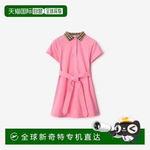 2025新品 Polo 欧洲直邮Burberry 格纹衣领棉质 连衣裙 衫 式