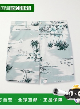 1h可退 香港直邮MAISON KITSUNE 男士 绿色 Board 泳裤 MM01402WW