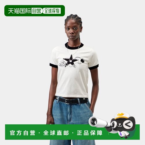 自营欧洲直邮Carhartt WIP Outlaw Star女士白色/黑色棉质印花短T