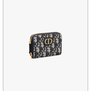 Christian Dior克里斯汀 迪奥女士小号包蓝色拉链防水钱包