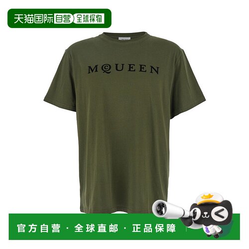 1h可退 香港直邮MCQUEEN 亚历山大 麦昆 男士 棉质针织圆领 T 恤