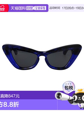 1h可退 香港直邮Burberry 巴宝莉 女士 格纹蓝色醋纤太阳眼镜 0BE