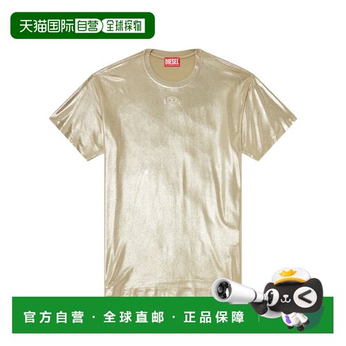 香港直邮DIESEL 女士T恤 A240760EGDQ77F AW2026 金色 属光泽针织