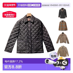 欧洲直邮自营BURBERRY博柏利舒适日常单排扣翻领棉服外套新年礼物