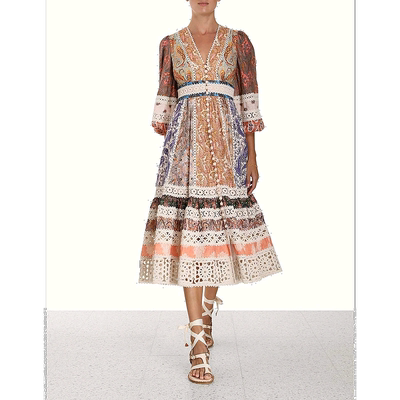 香港直邮Zimmermann V领连衣裙 6763DSS231