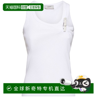 洗衣夾細節羅紋背心 1h可退 香港直郵Coperni 女士 舒 white白色