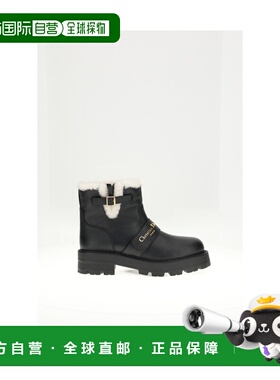 1h可退 香港直邮DIOR 迪奥 女士 黑色皮质雪地靴 KCT216CFU厚底鞋