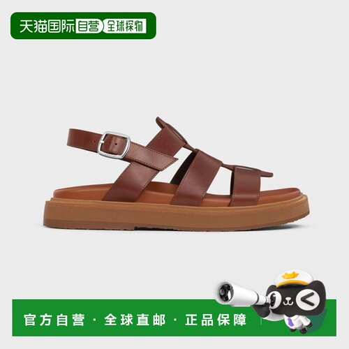 自营1h可退 欧洲直邮CELINE思琳 Tippi女士深棕色小牛皮凉鞋