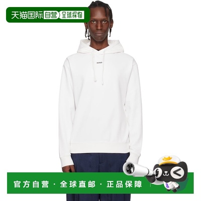 1h可退 香港直邮boss 雨果 男士 白色 Relaxed-Fit Logo Print 连