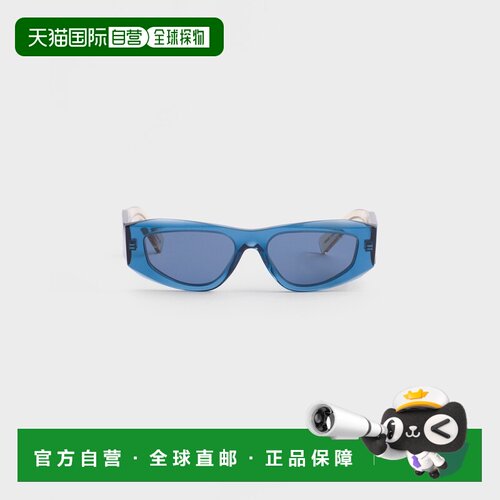 自营欧洲直邮PRADA普拉达 Symbole男士蓝色醋酸纤维几何太阳镜
