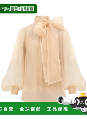 1h可退 香港直邮Zimmermann 透明衬衫 5353TF252长袖泡泡袖