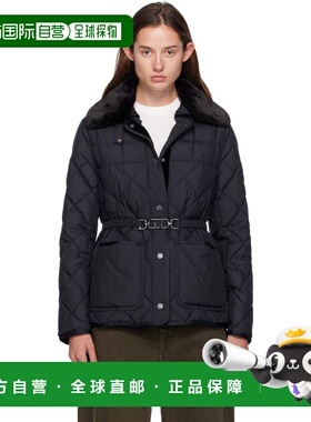 香港直邮Moncler 盟可睐 女士 海军蓝 Cygne Faux Fur-Trimmed Sh