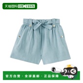 香港直邮Chloe 童装 蔻依 1h可退 女童 亚麻短裤 blue蓝色 舒适时