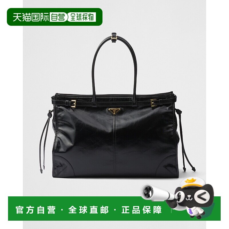 欧洲直邮PRADA（2025）大号Prada Bonnie皮革手提包手袋托特包