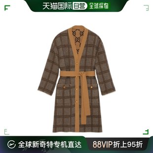 香港直邮Gucci 双面格纹羊毛开衫 99新未使用 775752XKDVD