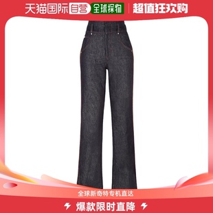 香港直邮FENDI Women 高腰徽标牛仔长裤 24SS