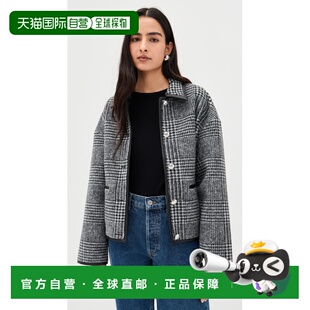1h可退 香港直邮ANINE BING 女士 Camden 黑色灰色格纹夹克