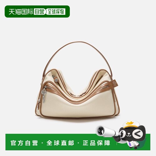 自营欧洲直邮Acne Studios Camero米色/棕色棉质相机包男女同款