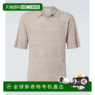 香港直邮The 男士 1h可退 Row beige米色 Reggie 亚麻混纺Polo衫