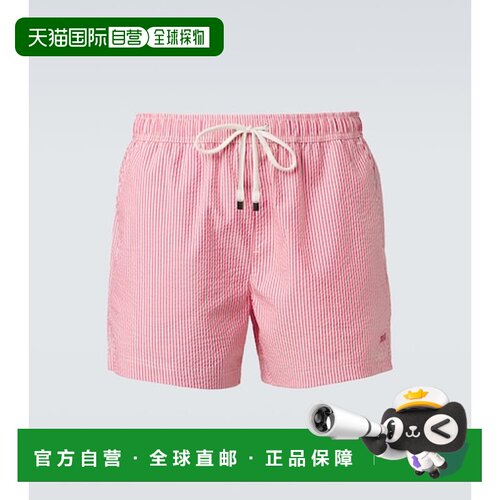 香港直邮zegna 杰尼亚 男士 绉条纹泳裤 red红色 舒适时尚