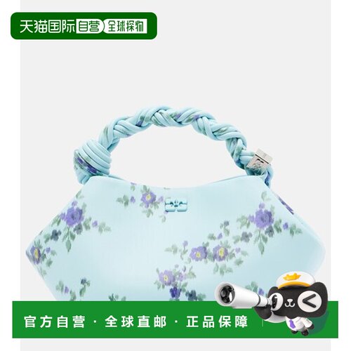 香港直邮GANNI 甘尼 女士 Bou 小号花朵手提包 blue蓝色 舒适时尚