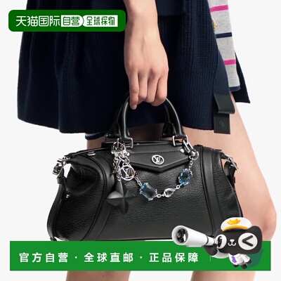自营1h可退 欧洲直邮LV/路易威登 Biker PM女士黑色小羊皮手提包
