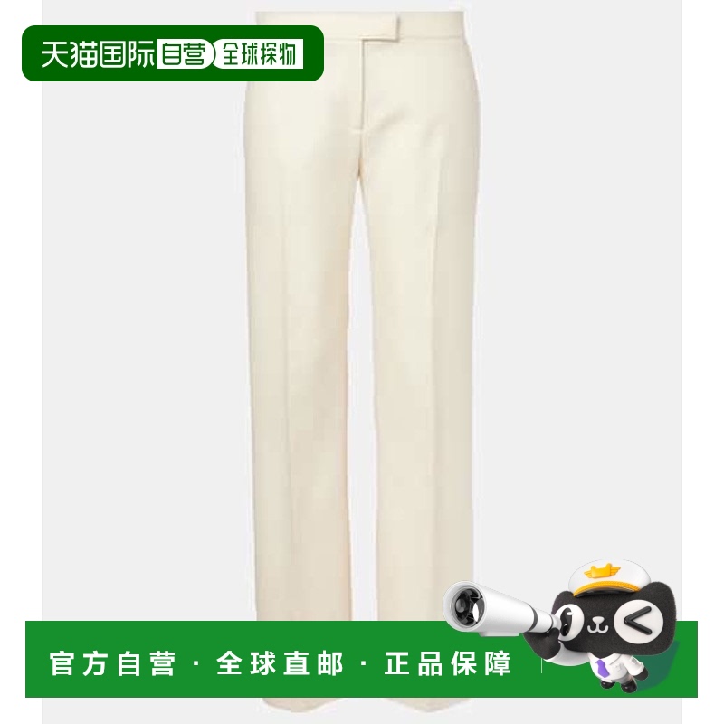 香港直邮KHAITE 女士 Callen 羊毛真丝直筒长裤 white白色 舒适时