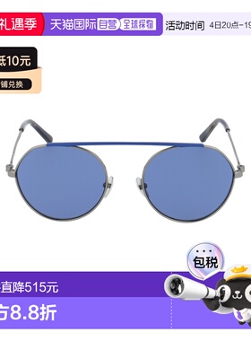 1h可退 香港直邮Calvin Klein 卡尔文 克莱恩 女士 蓝色金属太阳